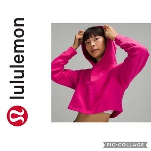 35-Lululemon all your cropped hoodie- pink